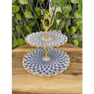 Gürcü Glass Mücevher Model Altın 2 Katlı Şekerlik.