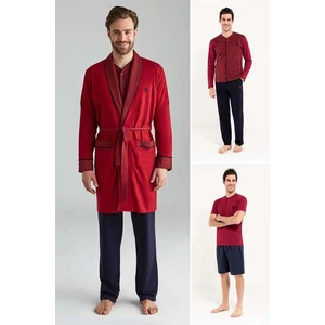 U.S. Polo Assn. 12001 Erkek 5'Li Çeyizlik Ropdöşambır Set-Bordo