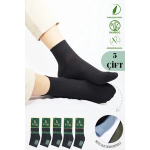 Kral Socks -Erkek Patik Lacose Kabartma Desenli (5 Adet) Bambu Dikişsiz Parfümlü Kısa Çorap