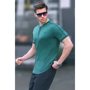 Erkek Tişört Koyu Yeşil Polo Yaka %95 Pamuklu Günlük Kullanım İçin