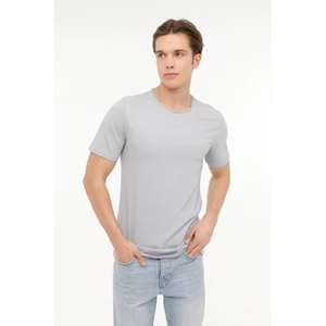 M-SN234 Bsc Raw Edge 4fx Grı Erkek Kısa Kol T-Shirt