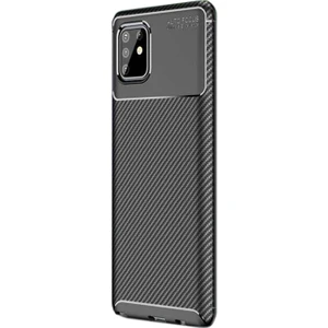 Samsung Galaxy Note 10 Lite Kılıf Negro Karbon Dizayn Silikon Siyah