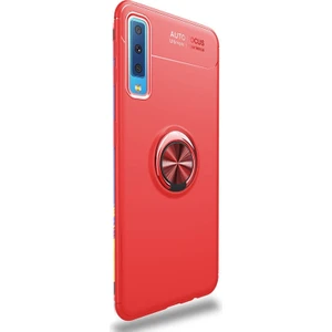 Samsung Galaxy A70 Kılıf Ravel Yüzüklü Mıknatıslı Silikon Kırmızı