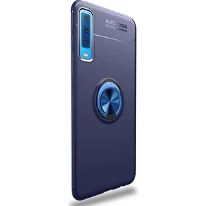 Samsung Galaxy A70 Kılıf Ravel Yüzüklü Mıknatıslı Silikon Lacivert