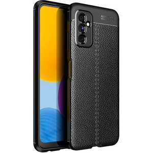 Samsung Galaxy M52 Kılıf Niss Silikon Deri Görünümlü Kamera Korumalı Siyah