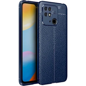 Xiaomi Redmi 10C Kılıf Niss Silikon Deri Görünümlü Lacivert