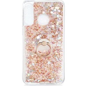 Huawei P30 Lite Kılıf Milce Sulu Yüzüklü Silikon Arka Kapak Gold