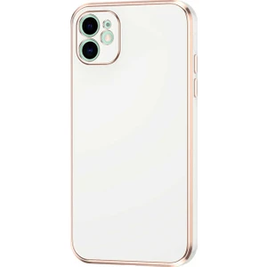 Apple iPhone 12 Kılıf Bark Lazer Silikon Beyaz