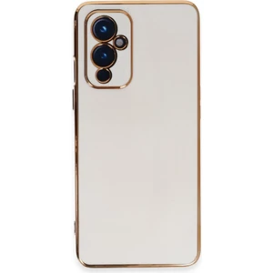 Oneplus 9 Kılıf Bark Silikon Renkli Kenarları Parlak Beyaz
