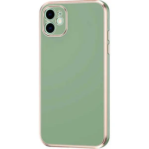 Apple iPhone 12 Kılıf Bark Lazer Silikon Koyu Yeşil