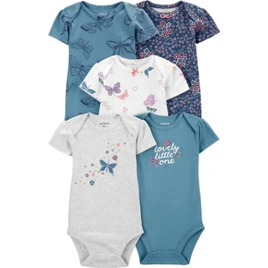 Andywawa Carter's Layette Kız Bebek 5'li Kısa Kol Body 1Q124910 Karışık Renkli