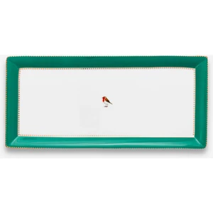 Pip Studio Love Birds Yeşil Porselen Servis Tabağı 33,3X15,5 cm