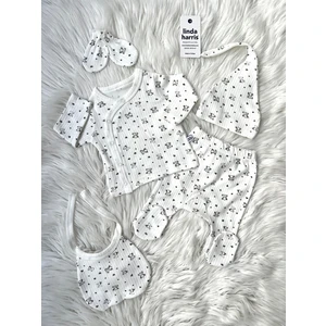 Linda Harris Elephant Heart Ekru 5’Li Yenidoğan Unisex Bebek Hastane Çıkışı Seti