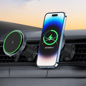 15W Kablosuz Magsafe Şarj Araç İçi Telefon Tutucu Izgara Klipsli iPhone 16 15 14 13 12 11 Uyumlu
