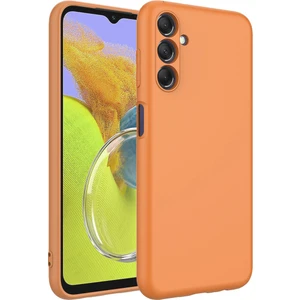 Kzy Samsung Galaxy M34 Kapak Içi Kadife Kamera Korumalı Lansman Silikon Kılıf - Turuncu