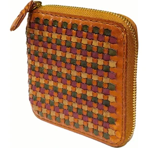 Kadın Fermuarlı  El Yapımı Bozuk ve Banknot Bölmeli Küçük Cüzdan (Cot) 40037