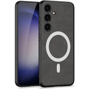 Galaxy S24 Kılıf Magsafe Şarj Özellikli Deri Tasarımlı Zore Kıpta Nubuk Kapak