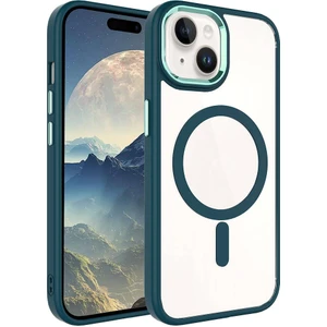 Apple iPhone 15 Plus Kılıf Wireless Şarj Özellikli Zore Krom Magsafe Silikon Kapak