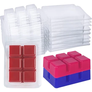 100 Paket Balmumu Eriyik Kapaklı Kalıplar, Şeffaf Boş Plastik Kare Tepsi (Yurt Dışından)