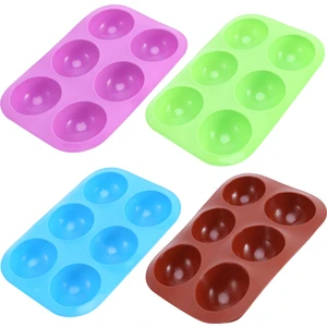 4packs Orta Yarı Küre Kalıp Pişirme Kalıbı Yarım Küre Silikon Sabun (Yurt Dışından)