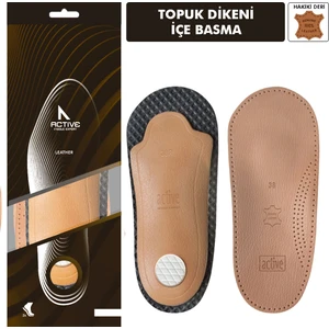 Active Team - LT002 - Deri Yarım Ortopedik | Ark Destekli, Koku Önleyici ve Ter Emici Hakiki Deri 3/4 İç Tabanlık