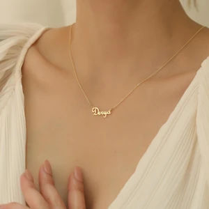 Nox Jewelry 14 Ayar Mikron Kaplama Kişiye Özel isim Gümüş Kolye - CN00264