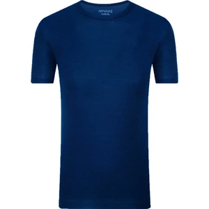 Slim Fit Waffle Desenli O Yaka Mavi Tshirt