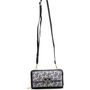 Silver Polo Silver  Polo Kadın Askılı Cüzdan Gri - Siyah NV921