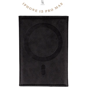 Apple iPhone 15 Pro Max Uyumlu Magsafe Özellikli 5 Bölmeli Deri Kartlık Cüzdan