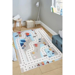 Decomia Home Dijital Kaymaz Yıkanabilir Araba Yollu Harita Çocuk Halısı Çocuk Oyun Halısı Çocuk Odası Dekorasyon