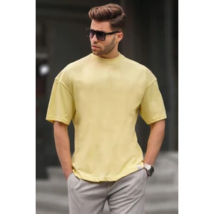 Erkek Sarı Oversize Fit Basic T-Shirt 6066