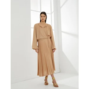4Sak80003Uk 272 Pudra Kadın Jersey Uzun Kollu Bluz