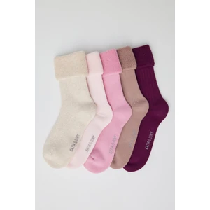 Katia & Bony  5 Li Paket Çocuk  Kalın Havlu Soket Çorap Pink Mix