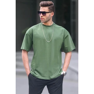 Erkek Haki Oversize Fit Basic T-Shirt 6066