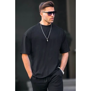 Erkek Siyah Oversize Fit Basic T-Shirt 6066