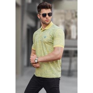 Sarı Desenli Polo Yaka Tişört 5876