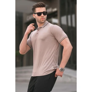 Bej Nakışlı Regular Fit Erkek Polo Yaka Tişört 6108