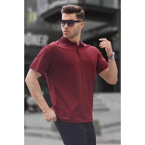 Bordo Polo Yaka Basic Erkek Tişört 6126