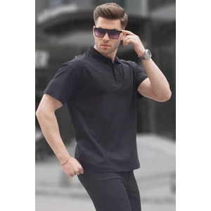 Siyah Polo Yaka Basic Erkek Tişört 6126