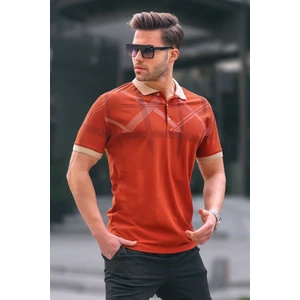 Kiremit Desenli Polo Yaka Erkek Tişört 6080