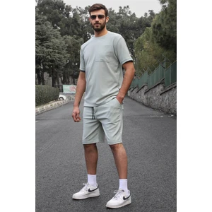 Mint Yeşili Basic Cep Detaylı Erkek Şort Takımı 5914