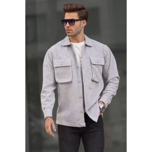 Gri Oversize Oduncu Erkek Gömlek 6709