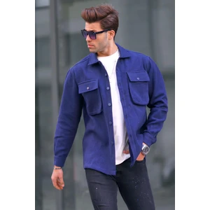 Lacivert Oversize Oduncu Erkek Gömlek 6709
