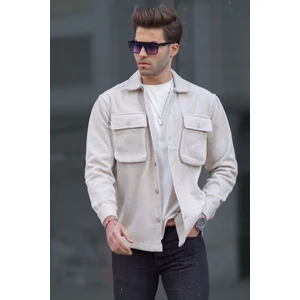Bej Oversize Oduncu Erkek Gömlek 6709