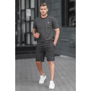 Siyah Ekoseli Erkek Şort Takımı 4841