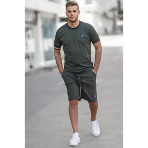 Haki Ekoseli Erkek Şort Takımı 4841