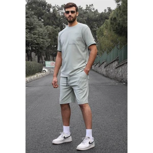 Mint Yeşili Basic Cep Detaylı Erkek Şort Takımı 5914