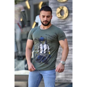 Baskılı Haki Tişört 4028