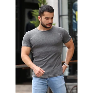 Bisiklet Yaka Antrasit Basic Tişört 4077