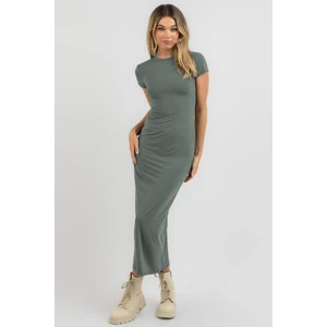Füme Basic Yarım Balıkçı Uzun Elbise MG1856